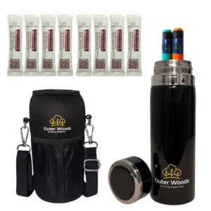 Outer Woods Insulin Cooler Bottle with Cover | 24+ Hours Cooling | Medium Size 800ml Bottle | 8 x 35ml Ice Gel Packs Included