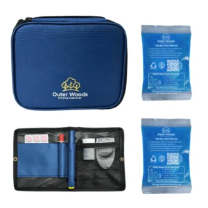 Outer Woods Insulated Insulin Cooler Bag Plus | 12+ Hours Cooling | Big Size Insulin Cooler | 2 x 250ml Ice Gel Packs Included